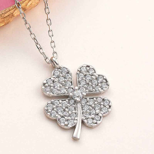 Four-Leaf Clover Women's Silver Necklace