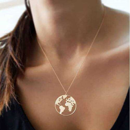Collier en argent plaqué rose World