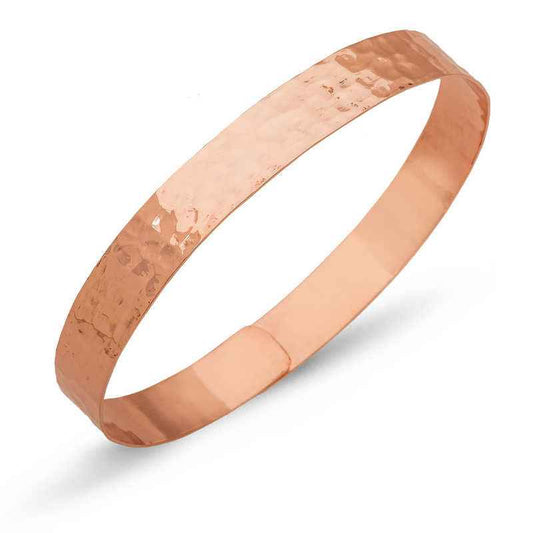 Rose Gold Plated Handcrafted Hammered Women's Silver Bracelet