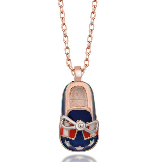 Collier en argent plaqué rose pour chaussures de garçon et femme