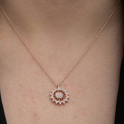 Rose Sun Women's Silver Necklace