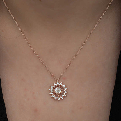 Rose Sun Women's Silver Necklace