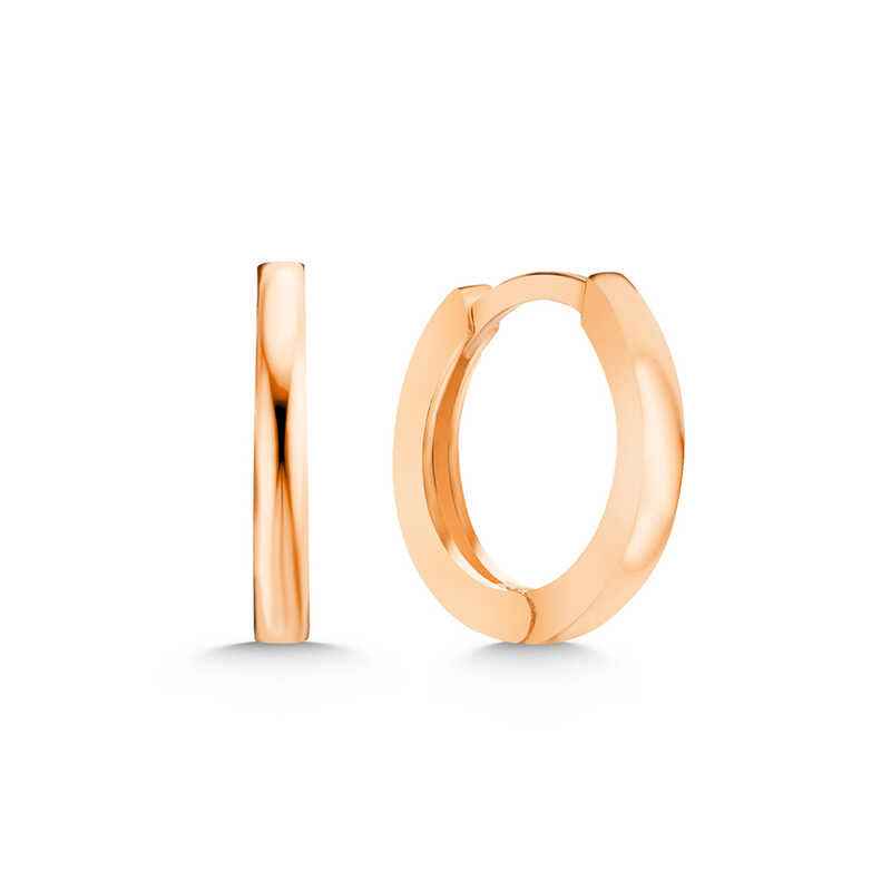 Rose Plated Hoop Women's Silver Earrings