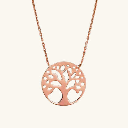 Rose Plated Tree of Life Women's Silver Pendant