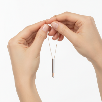 Nameable Bar Damen-Halskette aus rosévergoldetem Silber