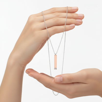 Nameable Bar Damen-Halskette mit Silberanhänger