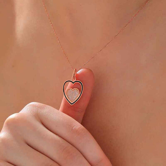 Rose Heart Women's Silver Necklace