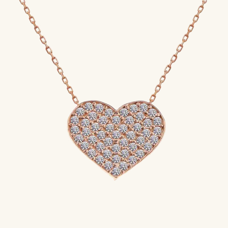 Rose Heart Women's Silver Necklace