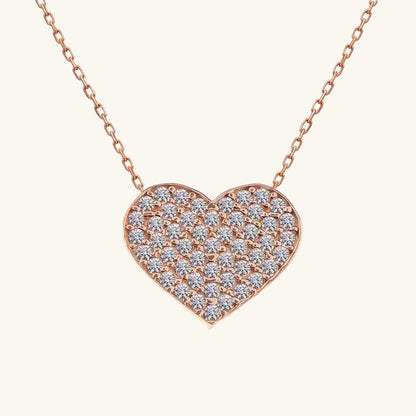 Rose Heart Women's Silver Necklace