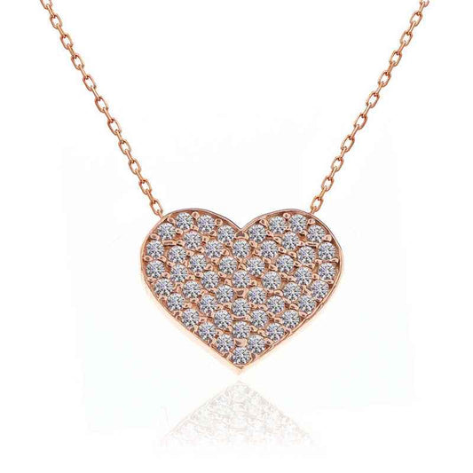 Rose Heart Women's Silver Necklace