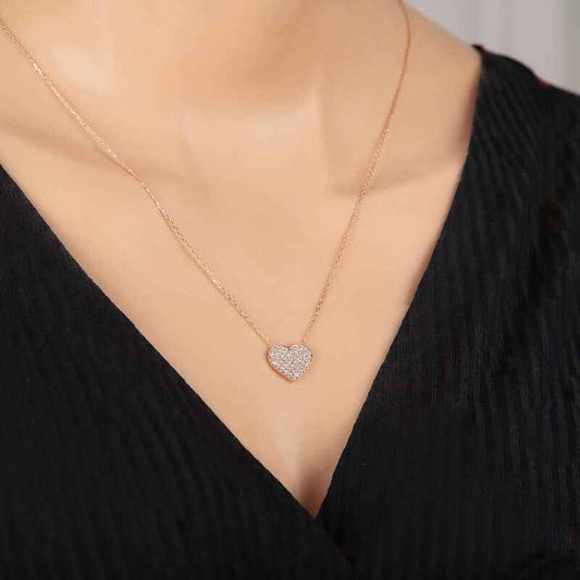 Rose Heart Women's Silver Necklace