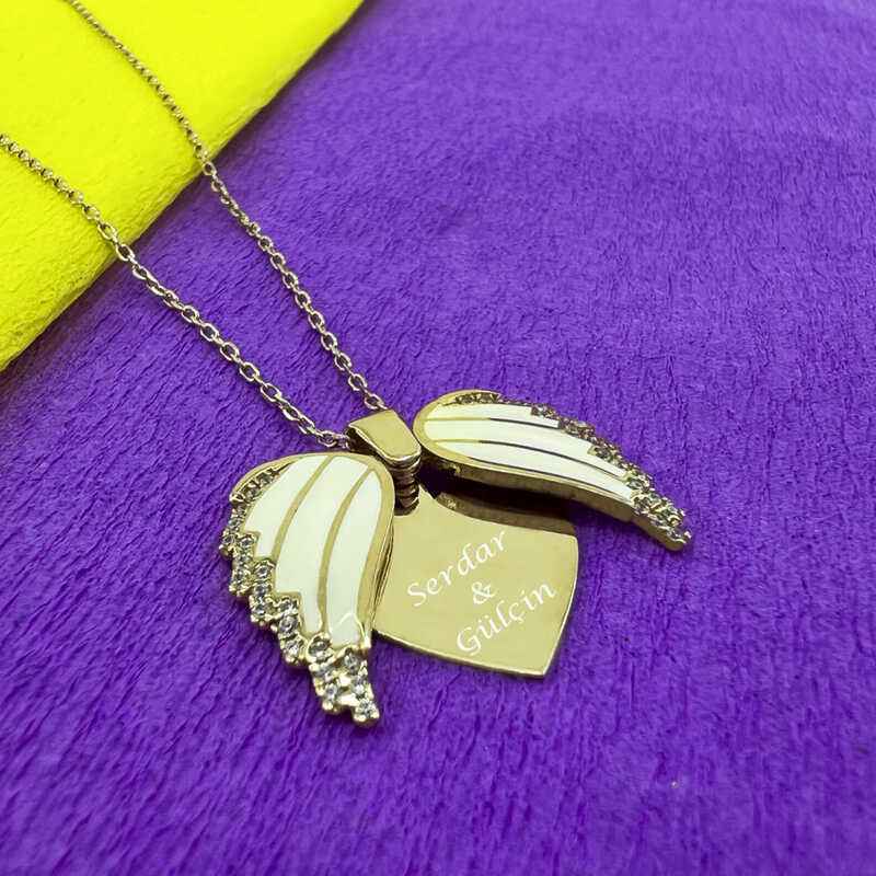 Rose Plated Heart Name Women's Silver Necklace