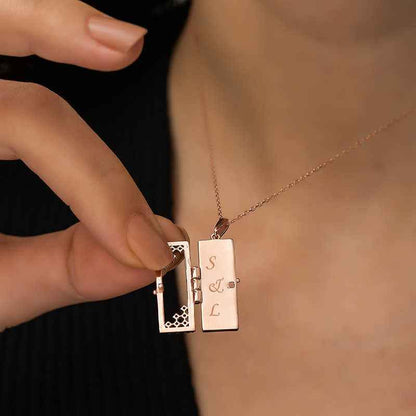 Rose Plated Personalized Silver Pendant Necklace