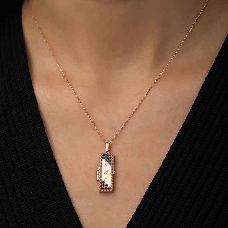 Rose Plated Personalized Silver Pendant Necklace