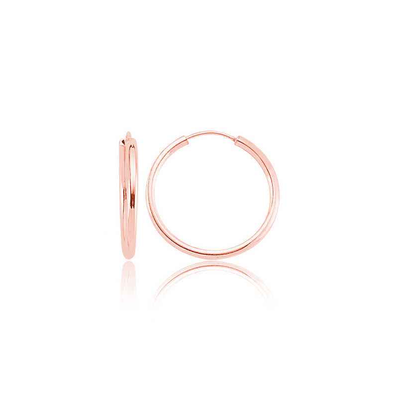 Rose Plated Silver Hoop Earrings