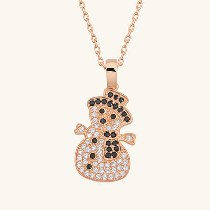 Rosévergoldete Schneemann-Damen-Silberkette