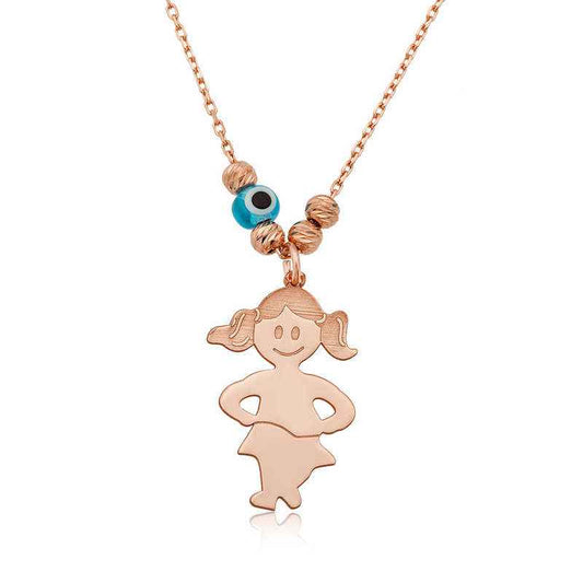 Rose Gold Plated Girl's Silver Women's Necklace