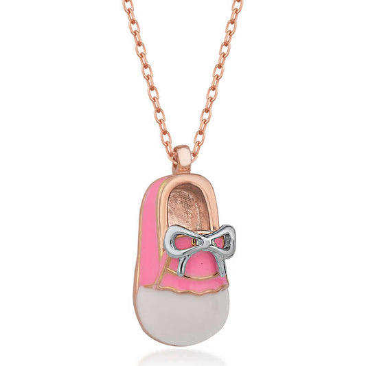 Collier en argent plaqué rose pour chaussures de fille et femme