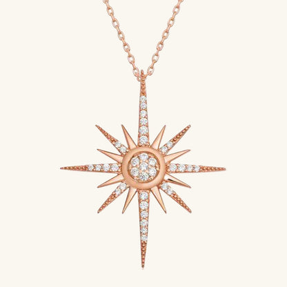 Rose Plated North Star Women's Silver Necklace