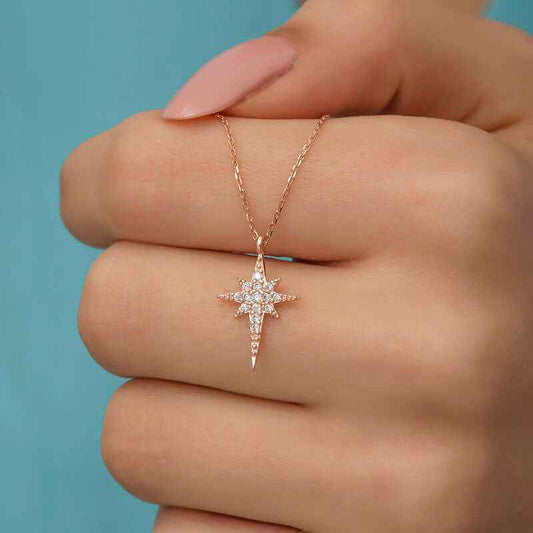 Rose Plated North Star Women's Silver Necklace