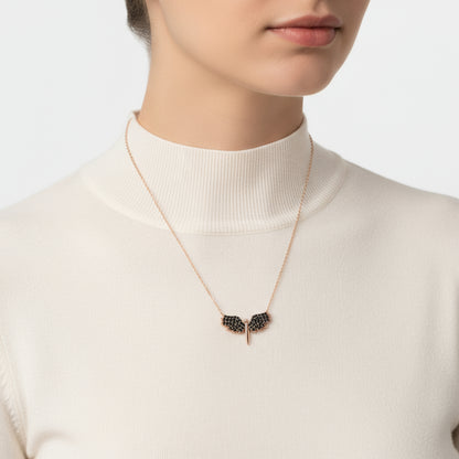 Rose Plated Archangel Michael Women's Silver Necklace