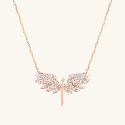 Rose Plated Archangel Michael Women's Silver Necklace