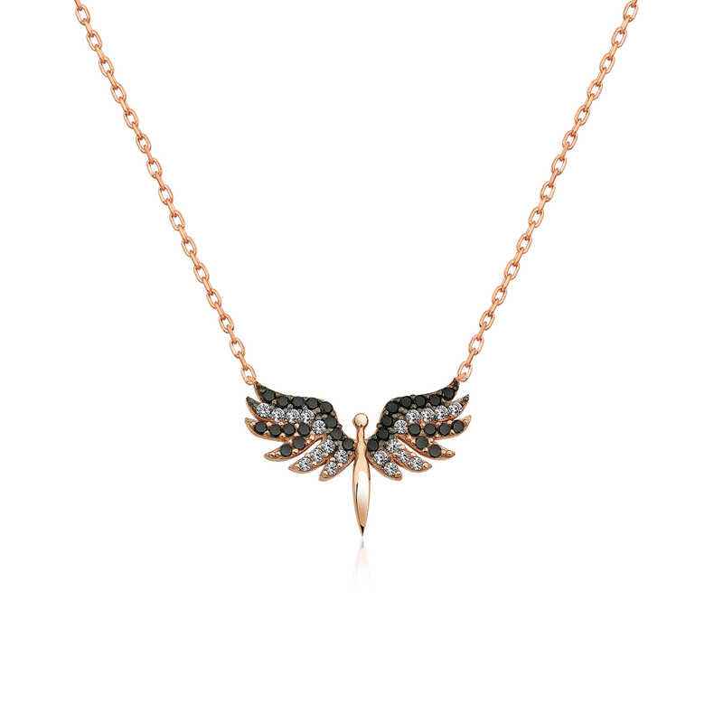 Rose Gold Plated Archangel Michael Women's Silver Necklace