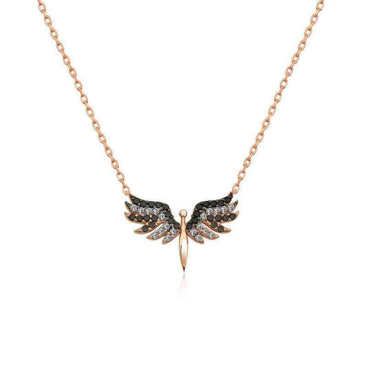 Rose Gold Plated Archangel Michael Women's Silver Necklace