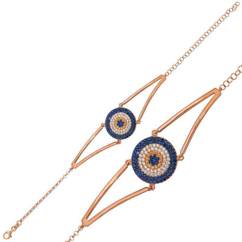 Rose Gold Plated Nazar Women's Silver Bracelet