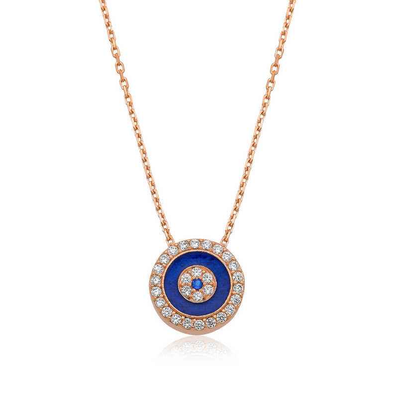 Rose Gold Plated Nazar Women's Silver Necklace