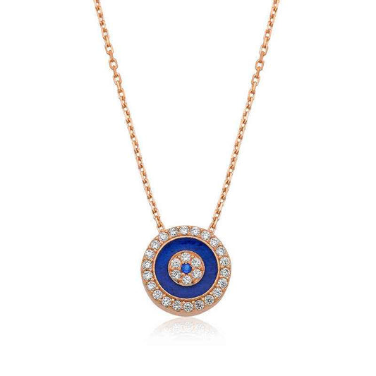 Rose Gold Plated Nazar Women's Silver Necklace