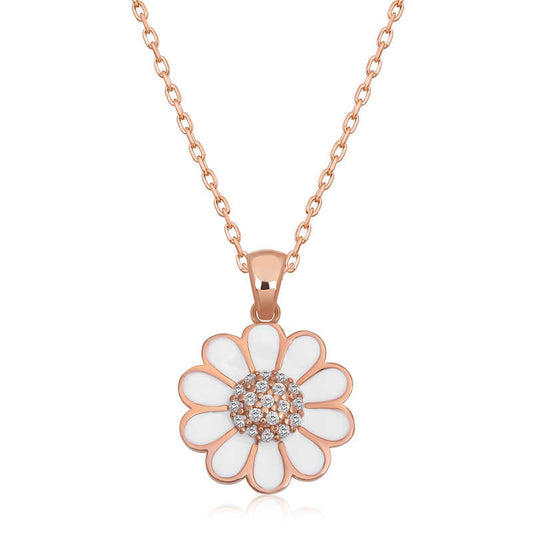 Rosévergoldete Daisy Damen-Silberkette