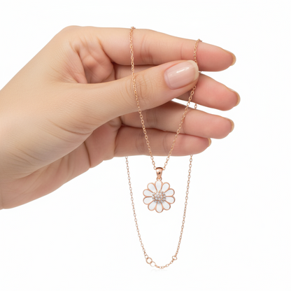 Rosévergoldete Daisy Damen-Silberkette