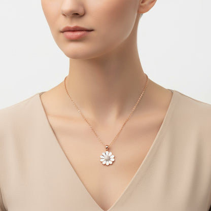 Rosévergoldete Daisy Damen-Silberkette