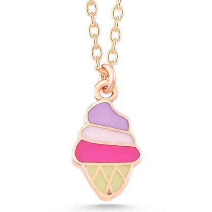 Rose Plated Ice Cream Women's Silver Necklace