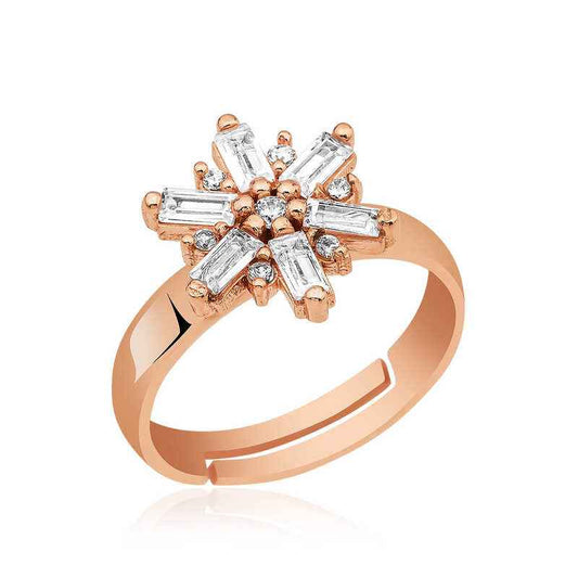 Rose Plated Windmill Silver Ring