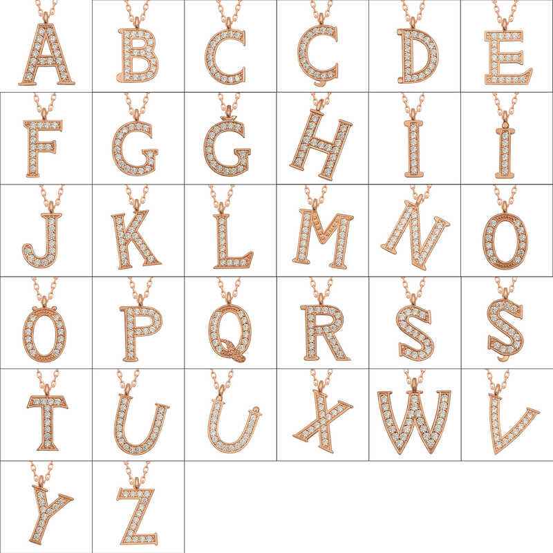 Rose Plated Letter S Women's Silver Necklace