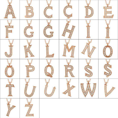 Rose Plated Letter S Women's Silver Necklace