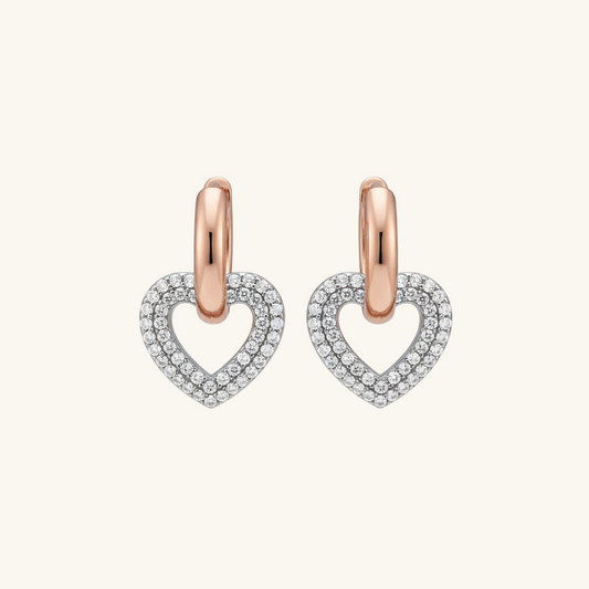 Boucles d'oreilles pendantes en argent plaqué or rose pour femme