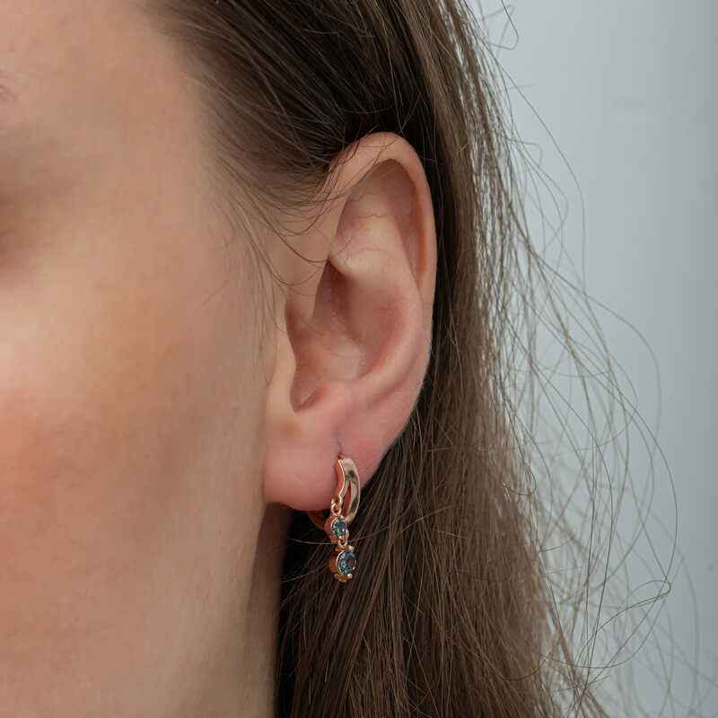 Rose Plated Mystic Topaz Dangle Women's Silver Earrings