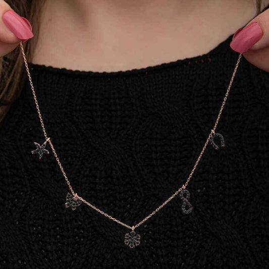 Luck Rose Women's Silver Necklace
