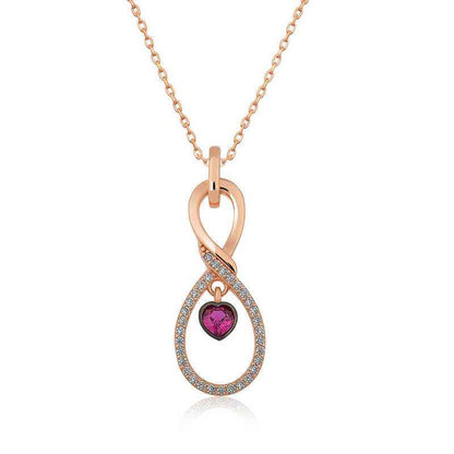 Rose Plated Infinite Heart Silver Necklace