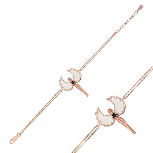Rose Plated Water Fairy Silver Bracelet