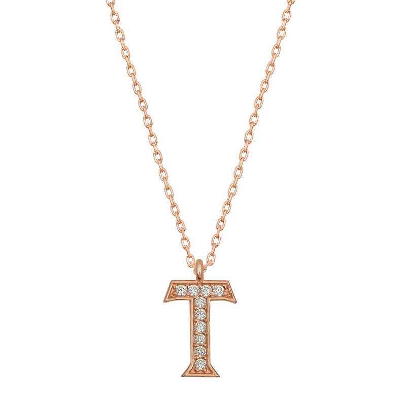 Rose Plated T Letter Women's Silver Necklace
