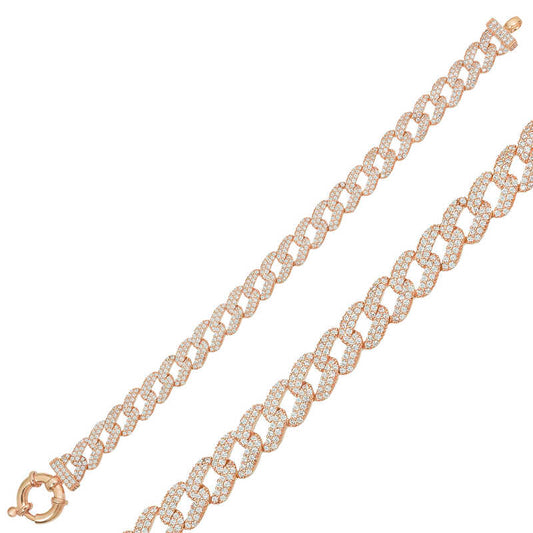 Rose Plated Stone Women's Silver Bracelet