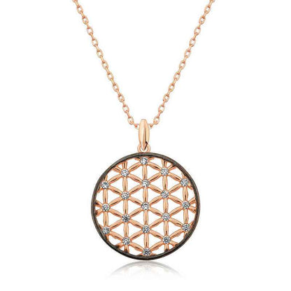 Rose Gold Plated Flower of Life Women's Silver Necklace