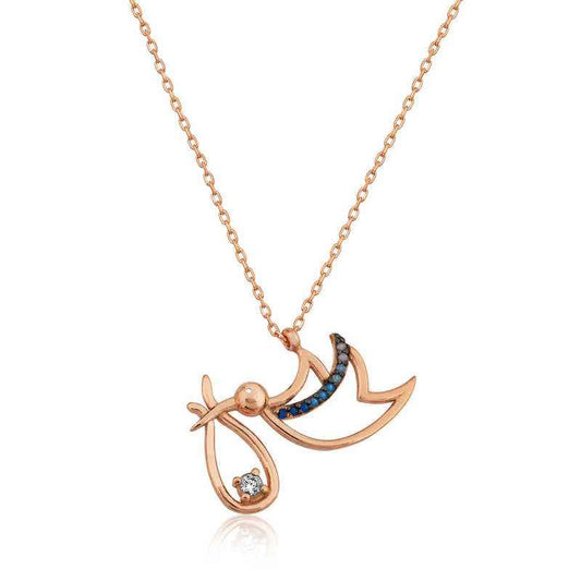 Rose Plated Newborn Baby Women's Silver Necklace