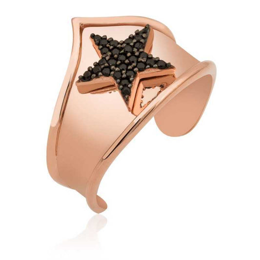Bague articulée en argent plaqué rose à motif étoile