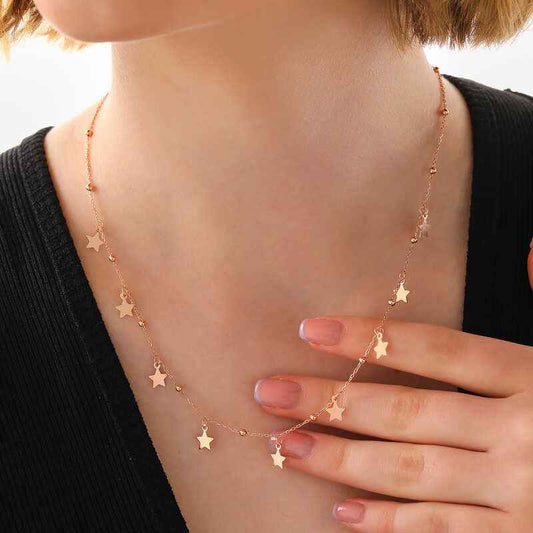 Star Dorica Women's Rose Plated Silver Necklace