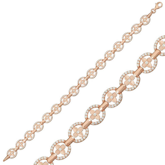 Bracelet rond en argent plaqué rose pour femme Waterway